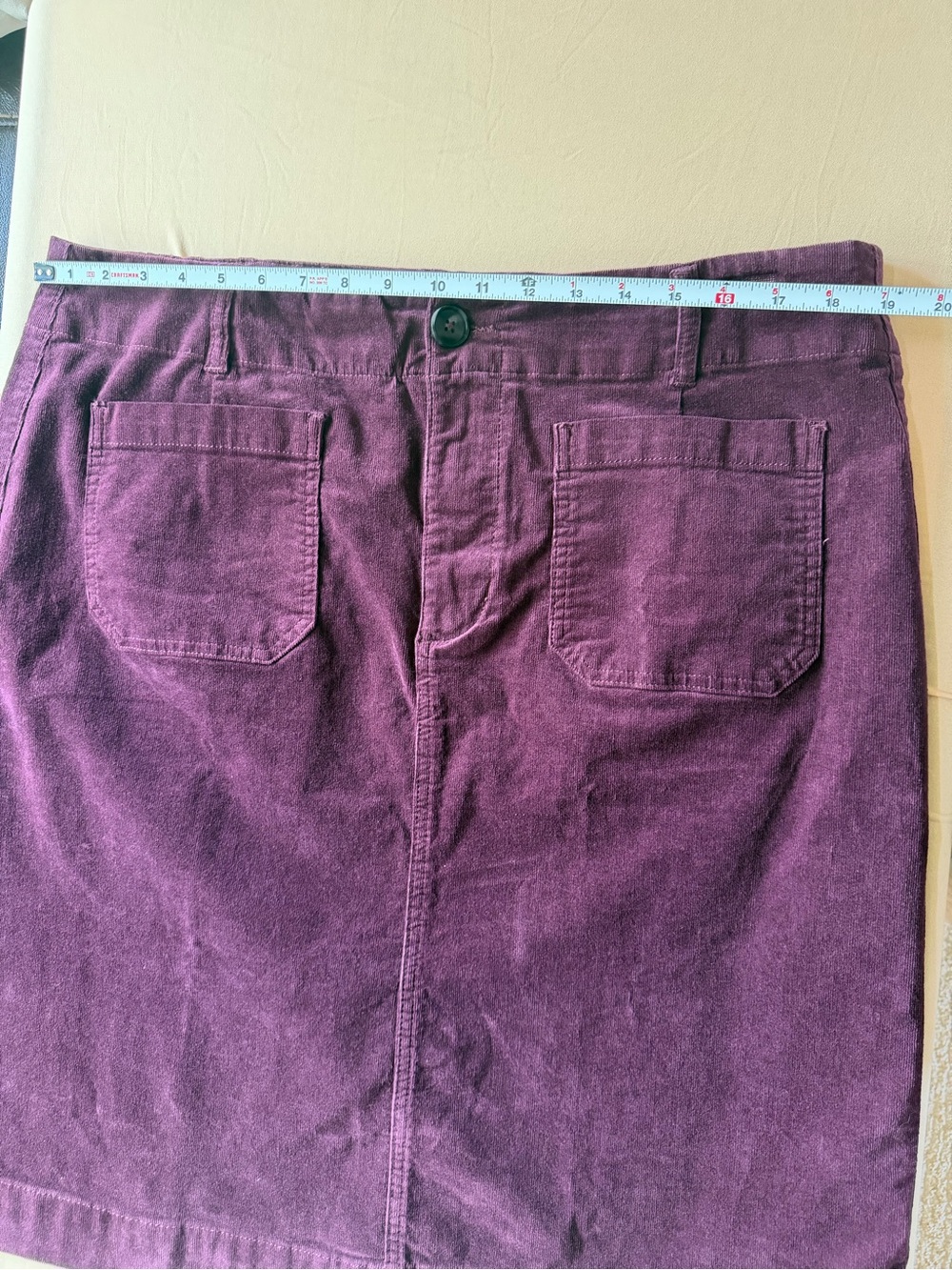 Tribal Plum Corduroy Pencil Skirt with Front Patch Pockets - Picture 4 of 8